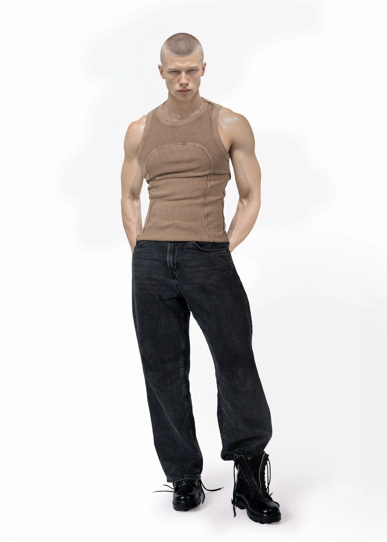 Brown Washed Distressed vest