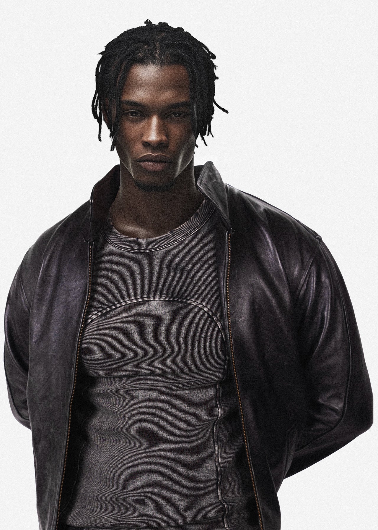 Black Washed Distressed vest