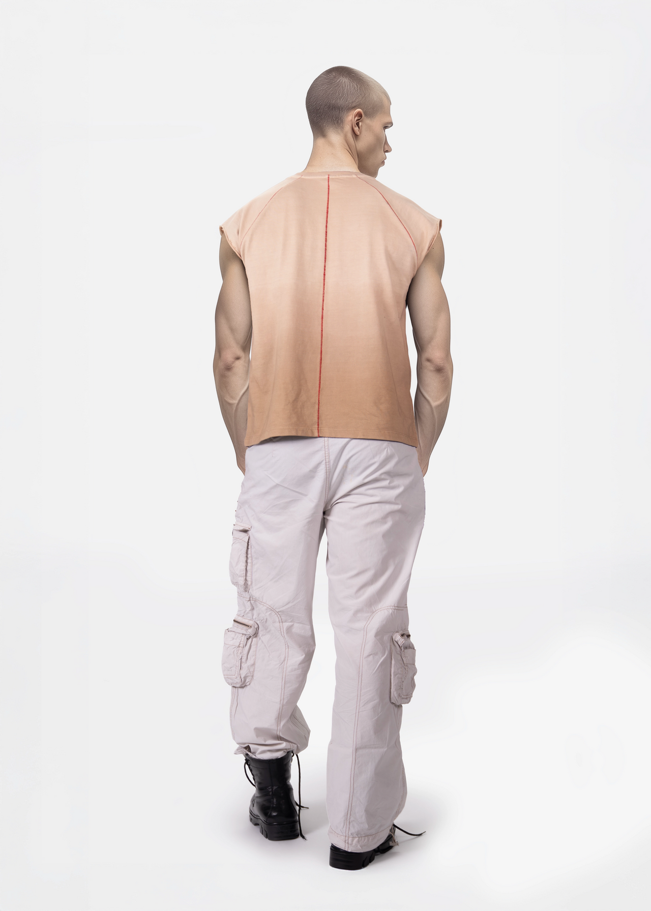 Beige Scar stitch  t-shirt