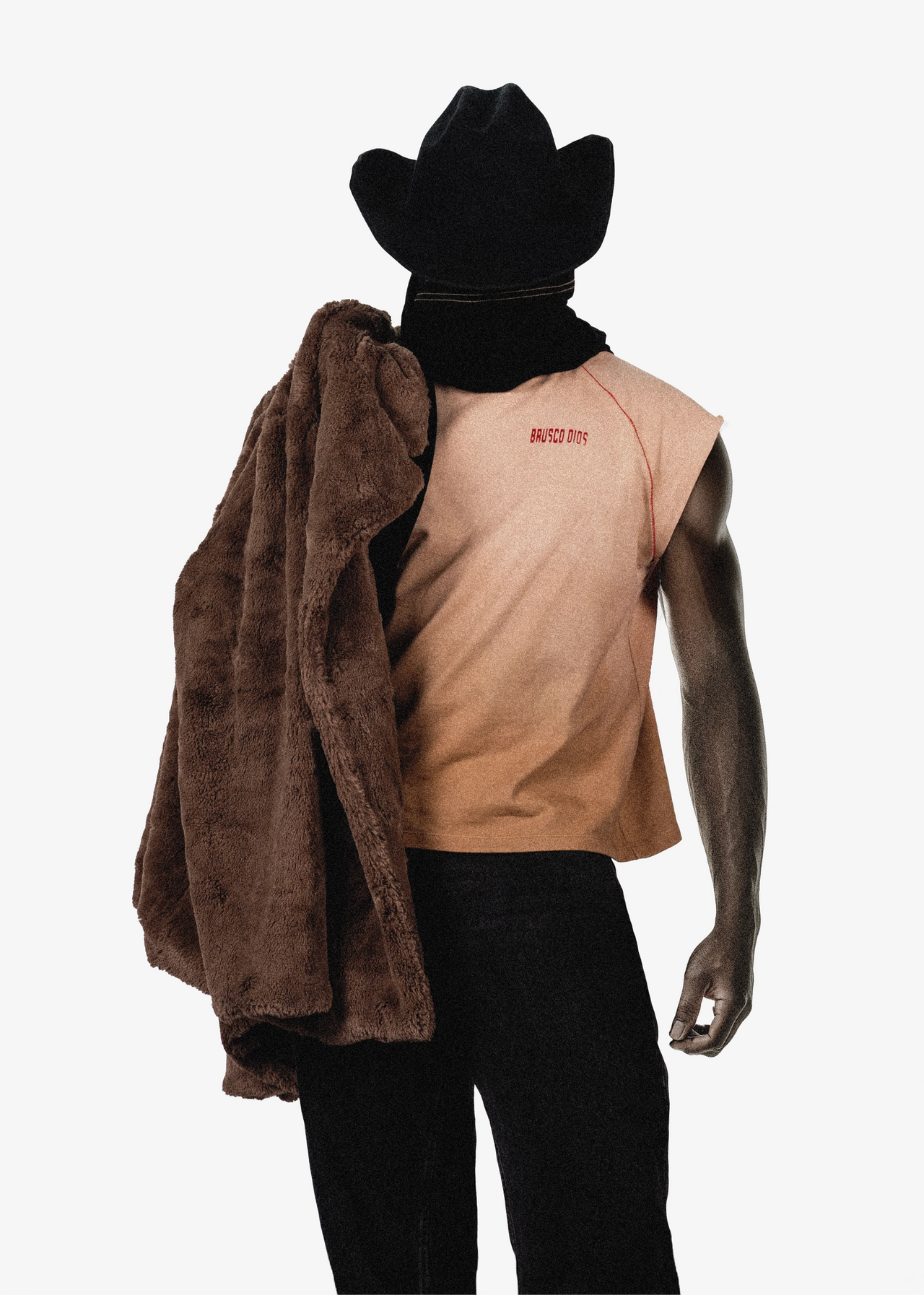Beige Scar stitch  t-shirt